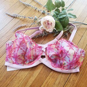 Savage X Fenty Pink Floral Lace Bra